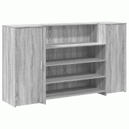 Bureau de réception sonoma gris 180x50x103,5 cm bois ingénierie Modèle Atlas Master Mixte - 8721158629456