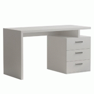 BUREAU RUBY 3 TIROIRS BLANC MAT 130 X 70 CM