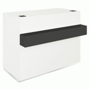 Comptoir Cage blanc mat repose sac noir 1 tiroir 2 tablettes 120x60/76x93cm