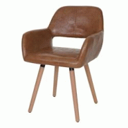 Décoshop26 - Chaise de salle à manger bureau visiteur design rétro en synthétique marron pied en bois clair 04_0002138 - marron 3000252332697 Décoshop26 - Chaise de salle à manger bureau visiteur design rétro en synthétique marron pied en bois clair 04_0002138 - marron 3000252332697