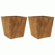 Helloshop26 - Jardinière bac lit surélevé plantes fleurs jardin terrasses lot de 2 40 x 40 x 40 cm acier corten Marron 02_0038955 - 3000217953929 Helloshop26 - Jardinière bac lit surélevé plantes fleurs jardin terrasses lot de 2 40 x 40 x 40 cm acier corten Marron 02_0038955 - 3000217953929