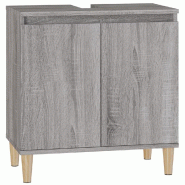 Helloshop26 - Meuble d'évier armoire de lavabo 58 x 33 x 60 cm bois d'ingénierie gris 02_0006848 - gris 3000371324634
