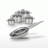 Lot de 2 Poêles 24/28cm et 4 Faitouts 12/14/16/20cm Elo Relief Solution - gris 3176239942590