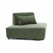 Oviala Business Fauteuil d'angle canapé modulable dossier ajustable 170 cm vert, L 170 x l 117 x h 82 cm Oviala - vert polyester 115446
