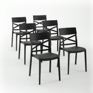 RATTATAN Set 6 Chaises en polypropylène avec fibre de verre empilables pour extérieur et jardin, bar et restaurant, cuisine design moderne - MARTINA RATTATAN Set 6 Chaises en polypropylène avec fibre de verre empilables pour extérieur et jardin, bar et restaurant, cuisine design moderne - MARTINA
