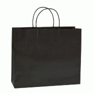 Sac poignées torsadées fold noir 54+13x45cm- par 25