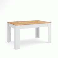 SKRAUT HOME Table à manger, 140x90x76 cm, Pour 6 personnes, Meubles de Salon, Chêne et blanc - beige Bois manufacturé 485_9