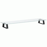 Support de moniteur table meuble bureau 80 x 20 x 8 cm verre trempé et métal noir 02_0044902 - noir verre 3000220461251