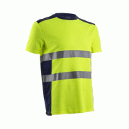 T-shirt manches courtes - NEKKI - 55% CO/45% PES UPF 35+ 150g/m2 - Jaune HV/Marine - COVERGUARD | 5NEK160_0