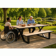 Table pique nique PMR en HPL - modèle déposé - TBLPNQHPL-JD01/PMR