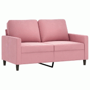 VidaXL Canapé à 2 places Rose 120 cm Velours Modèle Lermontix - 359192