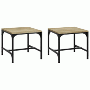VidaXL Tables d'appoint 2 pcs Chêne sonoma 40x40x35 cm Bois ingénierie Modèle Balcon Psi Prime Plus - 819405