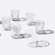 Zafferano Melting Pot X6 Verres Unicolores - Transparent, Verre Soufflé Main 32Cl, Artisanaux Pour Eau Ou Cocktails, Élégants - transparent 8056300