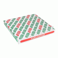 Boite pizza The Pack carton nano micro blanc, vert, rouge 36x36x4cm - par 100