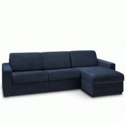 CANAPÉ D'ANGLE CONVERTIBLE NIGHT EDITION VELOURS EXPRESS COUCHAGE 140 CM BLEU MARINE