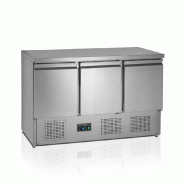 Comptoir pour saladette 3 portes dessus plat 400 litres inox 304 - PSA1365 S/S