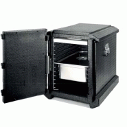 Conteneur isotherme noir 83 litres - Fabrication française - Poignées, glissières chromées et charnière Conteneur isotherme noir 83 litres - Fabrication française - Poignées, glissières chromées et charnière