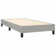Décoshop26 - Sommier à lattes sur pieds cadre de lit 80x200 cm tissu gris clair TDL0207167 - gris 3001169288008