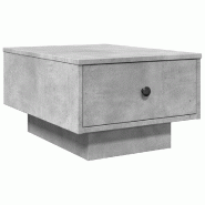 Décoshop26 - Table basse avec tiroir design rustique moderne 60 x 45 x 31 cm bois d'ingénierie gris et métal DEC039319 - gris métal 3000264323676