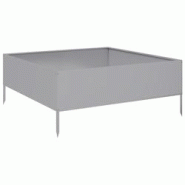 Helloshop26 - Jardinière bac lit surélevé plantes fleurs terrasse jardin de jardin 100 x 100 x 25 cm acier inoxydable Argent 02_0039267 - 300021845 Helloshop26 - Jardinière bac lit surélevé plantes fleurs terrasse jardin de jardin 100 x 100 x 25 cm acier inoxydable Argent 02_0039267 - 300021845