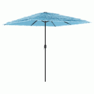 Helloshop26 - Parasol de jardin résistant aux UV avec mât en acier 248 x 248 x 248 cm design moderne en polyester bleu 02_0056386 - bleu acier 30002
