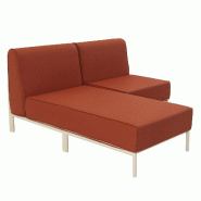 Oviala Business Salon de jardin bas modulable uni 2 places terracotta Oviala 144 x 153 x 78 cm - rouge polyester 115946