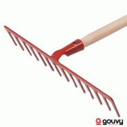 Râteau de grande largeur 16 dents droites - Emmanché Gouvy - acier forgé, 46 cm de largeur