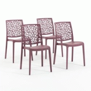 RATTATAN Set 4 Chaises en polypropylène avec fibre de verre empilables pour extérieur et jardin, bar et restaurant, cuisine design moderne - ANNA - RATTATAN Set 4 Chaises en polypropylène avec fibre de verre empilables pour extérieur et jardin, bar et restaurant, cuisine design moderne - ANNA -