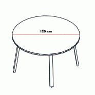 Table ronde pieds en bois Ogi - MDD. - 120, Gris_0