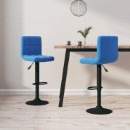 Tabourets de bar lot de 2 bleu velours Modèle Aero Nova Pro - 334309