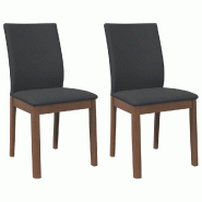 VidaXL Chaises à manger coussins 2 pcs marron bois massif caoutchouc Modèle Vega Office Select - 4102449