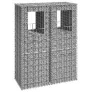 Vidaxl poteaux à panier de gabion 2 pcs 50x50x140 cm fer 151271