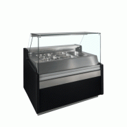 Vitrine ventilée positive 3 x GN 1/1, 2 portes pleines battantes, noire, à poser, 572 W, 220 V - MONO