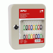 Apli Armoire à clés pour 20 clés, en acier peinture mate gris clair - 8410782171379