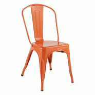 Atmosphera Chaise de table en Acier Orange style industriel 85 cm - orange 3560233561114