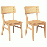Chaises à manger 2 pcs bois massif caoutchouc Modèle Vega StudioDesk Élite - 4102464