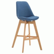 CLP Tabouret de bar Cannes en tissu Bleu/Nature - bleu textile 102478810