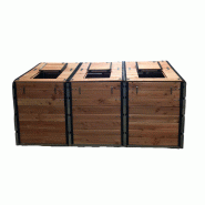 Composteur 3 cellules - 1000L, 1500L, 2000L - Résineux raboté/Douglas raboté