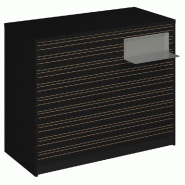 Comptoir Vertigo H T04nat. Spl.Droit L120cm 2tabl.Couliss.4tab.Amovib-noir
