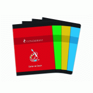 CONQUERANT Lot de 25 Cahier de Dessin Sept piqué 17x22, 16p./8 feuilles 90g/m², uni, coloris assortis (4) - 3020120000404_0
