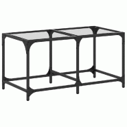 Décoshop26 - Table basse de salon design moderne avec dessus en verre transparent 78,5 x 40 x 40cm acier DEC037372 - verre 3000263245016