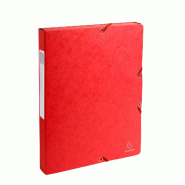 Exacompta Lot de 8 Boîte à élastique Carte lustrée, dos de 25, coloris rouge - rouge en carton 50305E