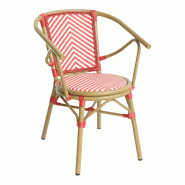 Fauteuil de terrasse alizee en aluminium et textilène - tigaone - rouge 3701680320743