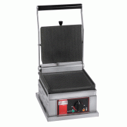 Grill panini simple Petit modèle 260x240mm 2 plaques rainurées Sofraca