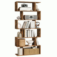 Helloshop26 - Bibliothèque contemporain étagère à 6 niveaux meuble de rangement cloison séparateur pour salon chambre bureau blanc 12_0004219 - 3