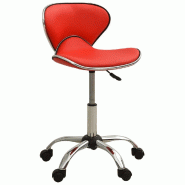 Helloshop26 - Chaise fauteuil siège de bureau informatique étude similicuir  rouge 02_0024061 - rouge acier 3000214662794