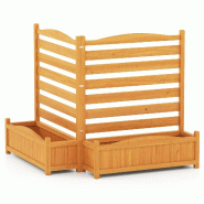 Helloshop26 - Clôture d'intimité modulable 85 x 85 x 101 cm pour climatiseur et caractéristiques jardin décoratif en bois jaune 20_0018193 - jaune
