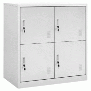 Helloshop26 - Lot de 5 armoires à casiers modernes avec serrures 90 x 45 x 92 cm en acier gris clair 02_0055152 - gris acier 3000238840734