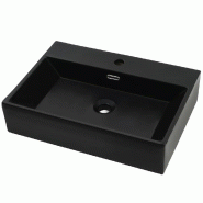 Helloshop26 - Vasque avec trou de robinet en céramique 76 x 42,5 cm noir 02_0002547 - 3000100441533