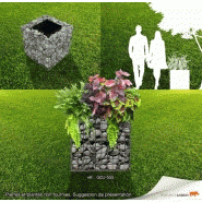 Jardinière gabion 0,50m x 0,50m x 0,50m